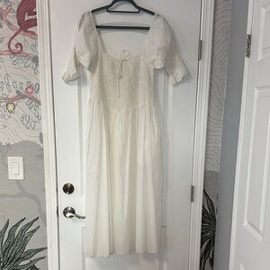 Christy Dawn White Dress, tag labeled small from sample sale, but more a medium